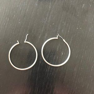 Simple silver hoops